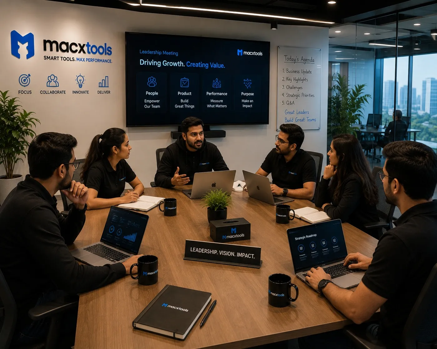 The MacXTools team in a product planning meeting