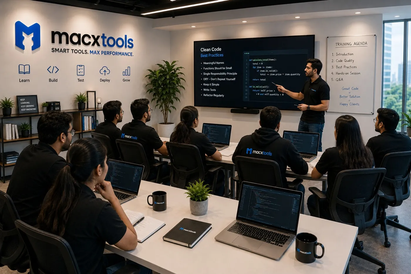 A code review and training session at MacXTools